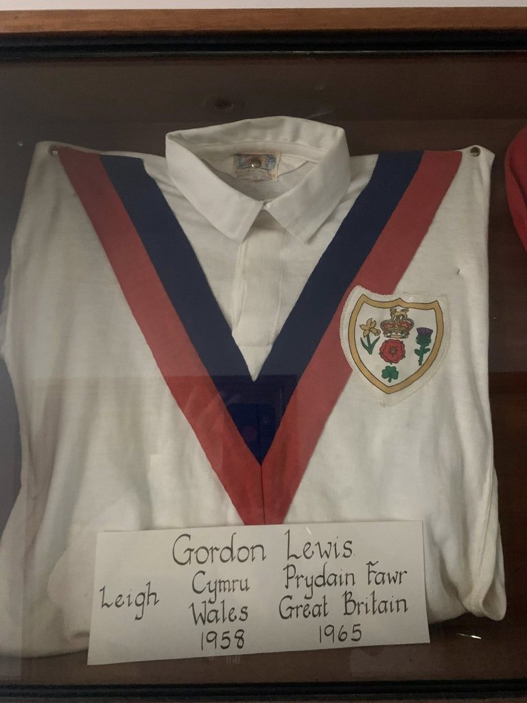 Gordon Lewis's Great Britain Rugby League Jersey from 1965, displayed at Mynydd y Garreg Hall, Mynydd y Garreg, Near Kidwelly