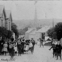 Causeway St
c.1900 Causeway Street in Kidwelly, Wales is part of the town's historic core and is home to buildings from the 19th century and later, The area around the junction of Lady Street and Causeway/Bridge Street is home to burgages, which are preserved in the modern townscape.