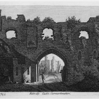 Castle Gate House An image of the gate house dated 1786  This gatehouse was one of the three gates of the medieval borough of Kidwelly, the inn depicted still exists today known as The Gate House formally the Boot and Shoe.